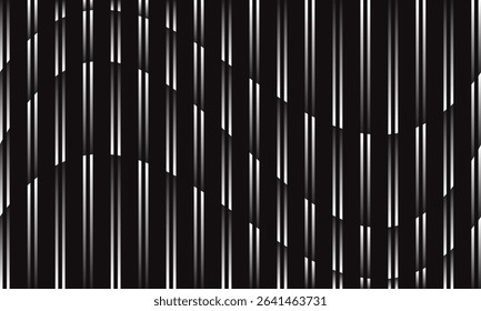 abstract simple irregular gradient double line wave pattern on dark can be used background.
