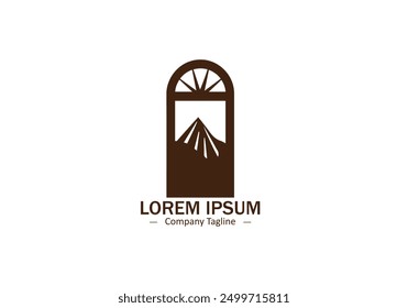 Abstract and Simple Isolated Door Icon for Modern Logo Vectors