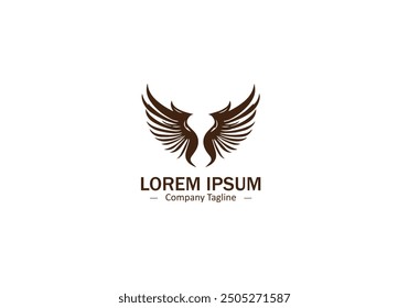 Abstract and Simple Isolated Wing Feather Icon for Modern Logo Vectors