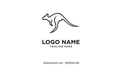 Resumen diseño simple de logotipo de canguro