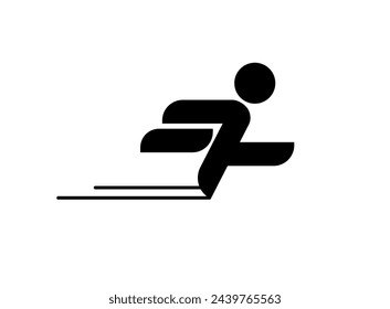 Abstract simple letter F character basic sports in action figure logo design template vector design ide
Running icon isolated on white background. Running icon. Running icon vector