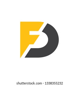 abstract simple letter fd simple geometric logo vector