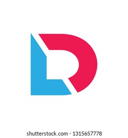 abstract simple letter ld simple geometric logo vector
