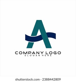 Resumen del diseño simple del logo de la carta AS.