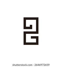 abstract simple letter ng geometric lines squares linked logo vector 