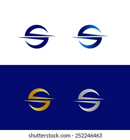 Abstract simple letter S logo design