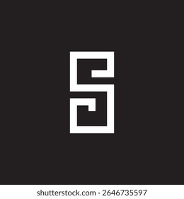 abstract simple letter se geometric lines squares linked logo vector 