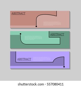 Abstract simple line background banners design template. Can be used as Infographics, numbered banners, timeline, steps, tutorial, workflow diagrams. Illustration, Vector eps10.
