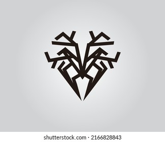 Resumen Logotipo de línea simple de león