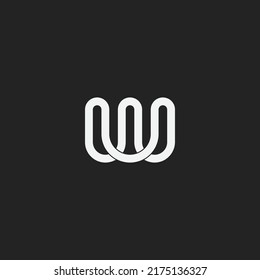 Abstract simple line shape WU Logo. Creative W Letter Design Vector Illustration Monogram Icon