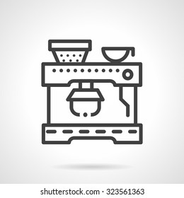 Abstract simple line style vector icon for coffee machine. Professional coffee making equipment and appliances. Design symbols for business and website.