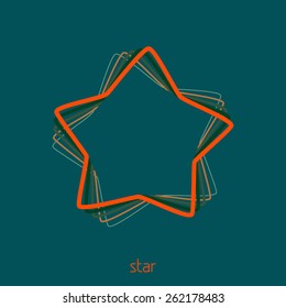 Abstract simple linear star on a sherpa blue background. Vector symbol