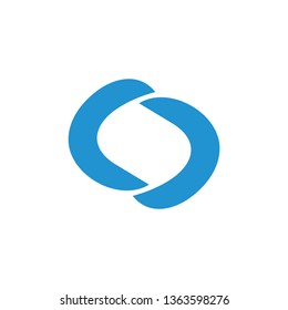 abstract simple linked curves arrow logo vector