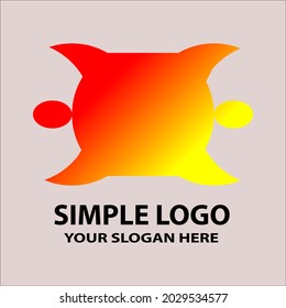 Abstract simple logo for business, yellow and red color logo.