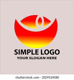 Abstract simple logo for business, yellow and red color logo.