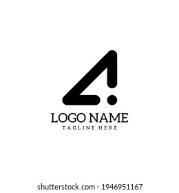 Abstract and simple logo. Logo combination of letters A and 4, isolated on white background. Suitable for company logos, etc.