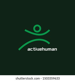 Abstract and simple logo design of active human - EPS10 - Vector.