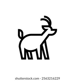 abstract and simple logo or icon of goat