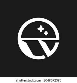 Abstraktes einfaches Logo mit minimalistischem Stil und moderner Technik