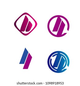 Abstract simple logotype icon sign symbol with modern letter A design style.isolated background