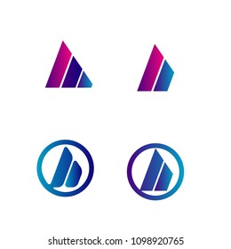 Abstract simple logotype icon sign symbol with modern letter A design style.isolated background
