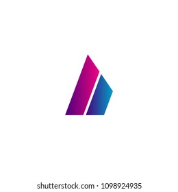Abstract simple logotype sign symbol with modern letter A design style.isolated background
