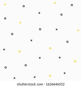 abstract simple mini o and cross geometric sign seamless pattern for background, wallpaper, texture, banner, label, cover, card etc. vector design.