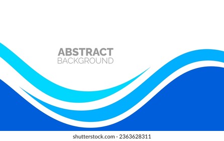 abstract Simple Minimal dynamic curve Blue and white business wave banner background. business concept. Vector illustration.