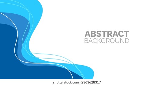 abstract Simple Minimal dynamic curve Blue and white business wave banner background. business concept. Vector illustration.