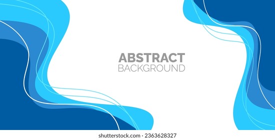 abstract Simple Minimal dynamic curve Blue and white business wave banner background. business concept. Vector illustration.
