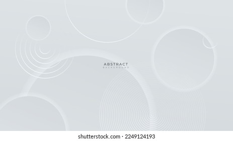 Abstract simple minimal white geometric shapes vector technology background. Geometric simple minimal white geometric shapes wallpaper for poster, certificate, presentation, landing page