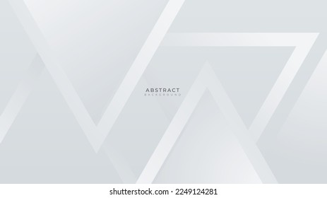 Resumen simple formas geométricas mínimas de color blanco iluminado tecnología de fondo vectorial. Fondo de presentación diagonal moderno.