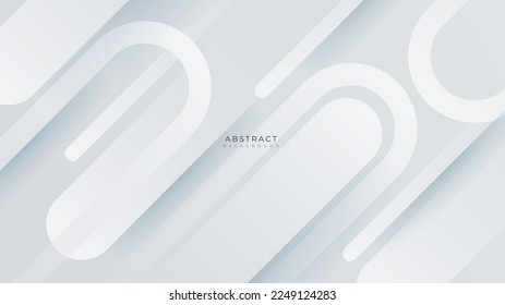 Abstract simple minimal white geometric shapes vector technology background. Geometric simple minimal white geometric shapes wallpaper for poster, certificate, presentation, landing page