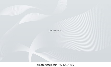 Abstract simple minimal white geometric shapes light silver technology background vector. Modern diagonal presentation background.