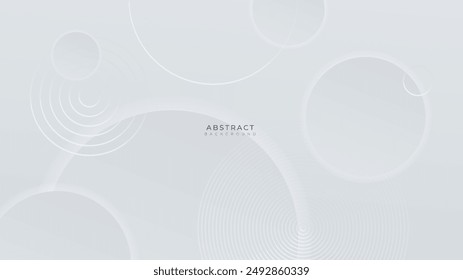 Abstract simple minimal white geometric shapes vector technology background. Geometric simple minimal white geometric shapes wallpaper for poster, certificate, presentation, landing page