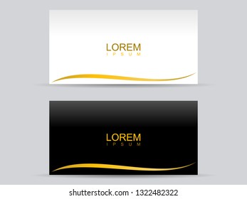 Abstract simple minimalist curve gold white black background. Can use for banner or business card