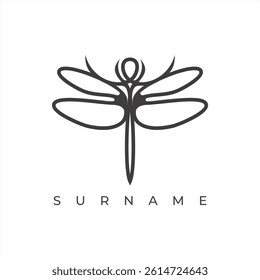 abstract simple minimalist dragonfly logo design inspiration