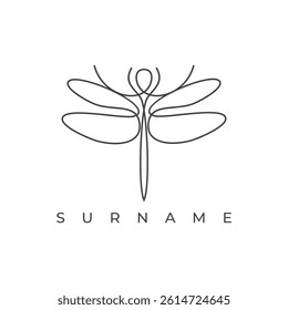 abstract simple minimalist dragonfly logo design inspiration