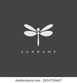 abstract simple minimalist dragonfly logo design inspiration