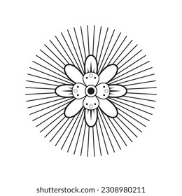 Abstract simple minimalist flower vector art icon and symbol for business, poster, logo, ornament, wallpaper, sticker, catalog, point, and etc. 