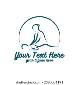 Abstract Simple Minimalist Human Relaxation Massage for Spa Yoga Wellness Icon Logo Symbol Illustration Vector