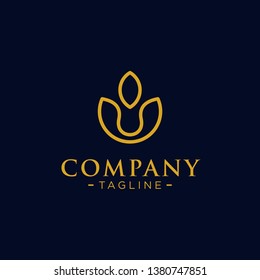 abstract simple minimalist logo icon vector design. universal premium line art, linear, outline brand symbol. can be used for beauty industry, jewelry, boutique, hotel vector sign