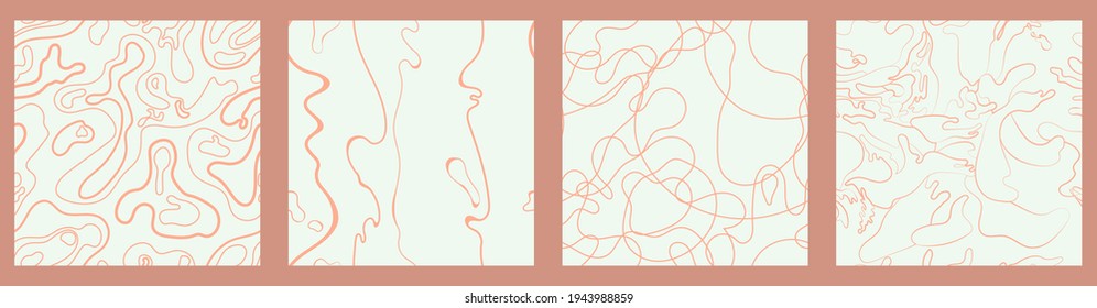 Abstract simple minimalistic liquid marble pattern. Flat design. Swirls of pastel colors. Seamless background