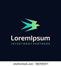 Abstract simple and modern bird logo 