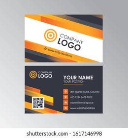 Abstract Simple Modern Business Card Template Design With Yellow and Black Color, Professional Business Card Vector Editable