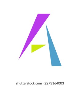 Abstract simple modern Letter A Logo design graphic Concept Vector illustration