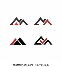 Abstract simple mountain logo design template vector illustration