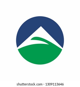 Abstract simple mountain logo design template vector illustration