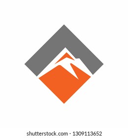 Abstract simple mountain logo design template vector illustration