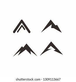 Abstract simple mountain logo design template vector illustration